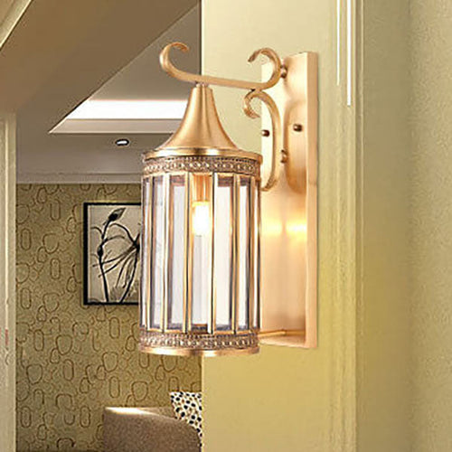 Copper Glass Tubular Shade 1/3-Light Wall Sconce Lamp