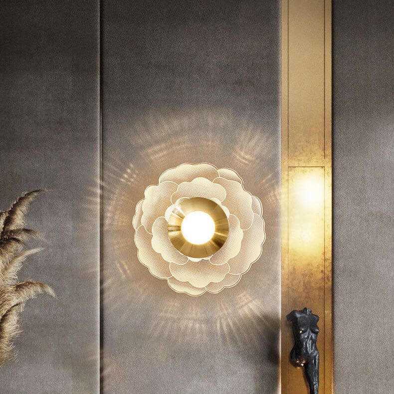 Light Pattern Round Iron Acrylic LED Wall Sconce Lamp