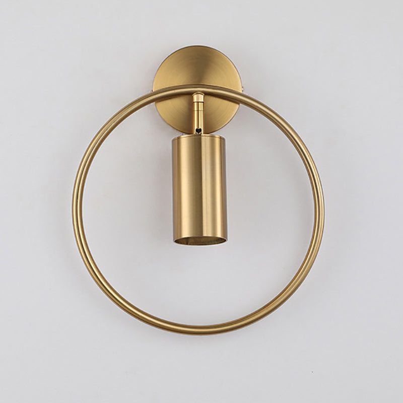 Simplicity Iron Circle Cylinder 1-Light Wall Sconce Lamp