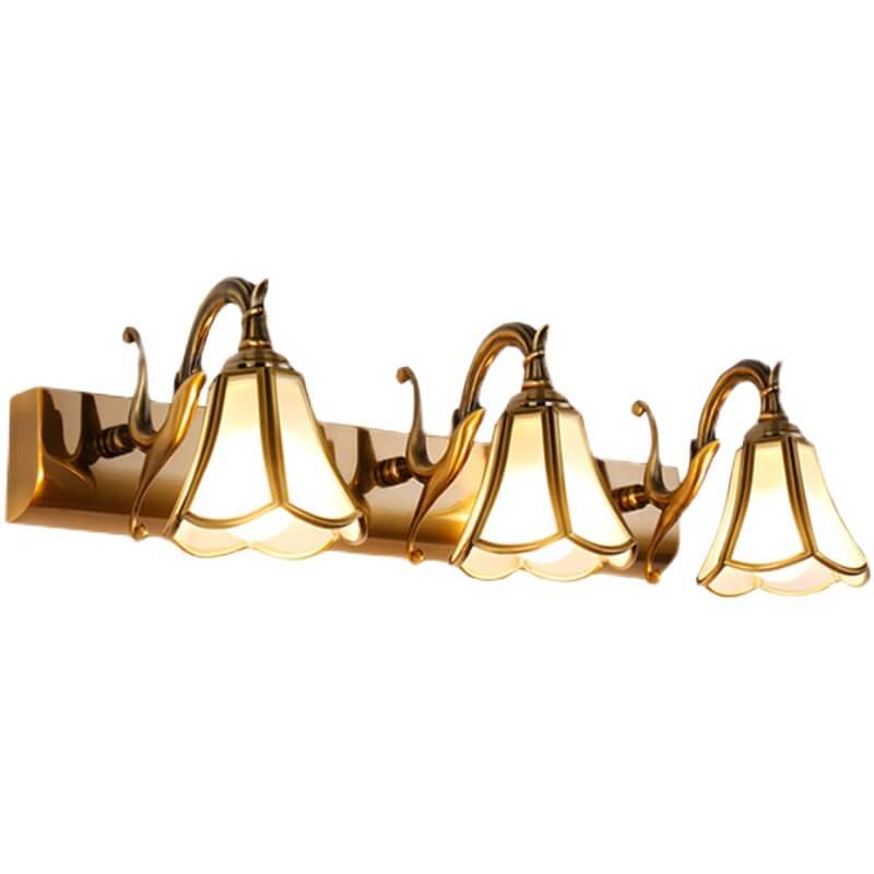 Brass 3-Light Bathroom Vanity Mirror Front Wall Sconce Lamp