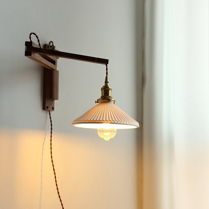 Homestay Ceramic Folding 1-Light Wall Sconce Lamp