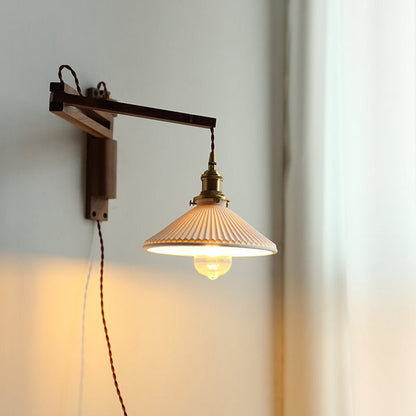 Homestay Ceramic Folding 1-Light Wall Sconce Lamp
