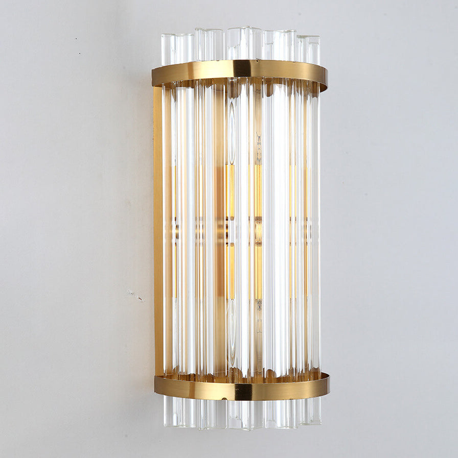Luxury Crystal Plated Column 2-Light Wall Sconce Lamp