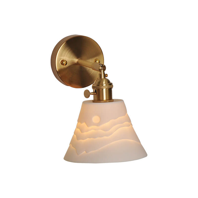Minimalist Ceramic Mural Horn 1-Light Wall Sconce Lamp