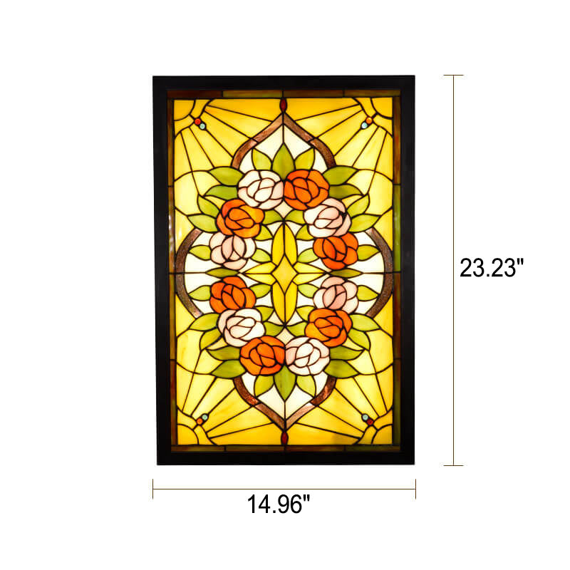 Tiffany Rose Pattern Mural Design LED Wall Sconce Lamp