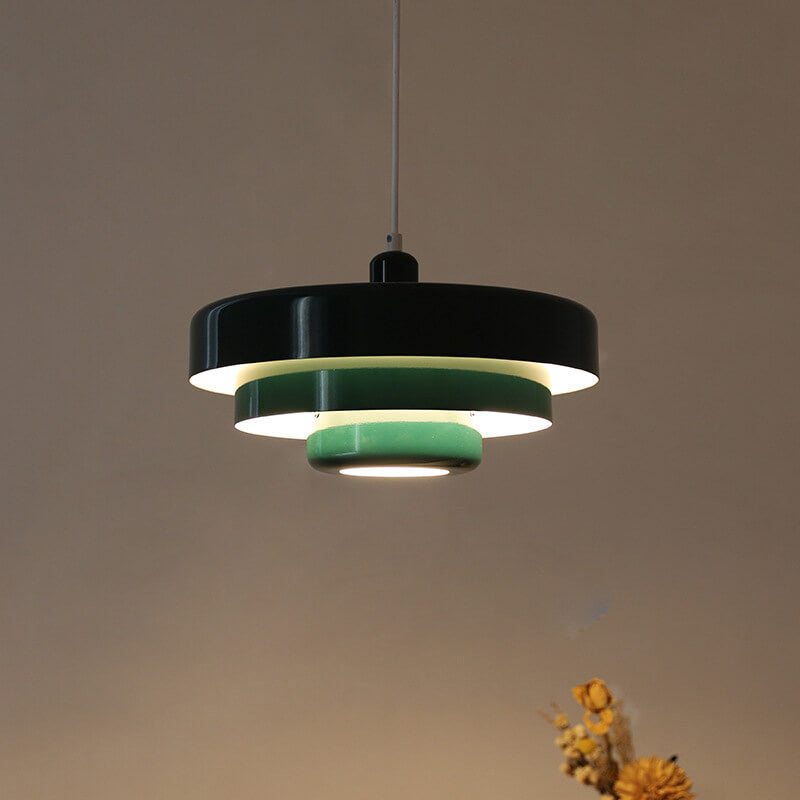 Nordic Vintage Multi-Layered Round Metal Pendant Light
