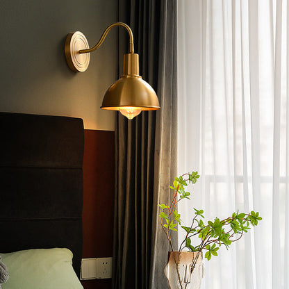 Full Copper Semicircle Shade 1-Light Wall Sconce Lamp