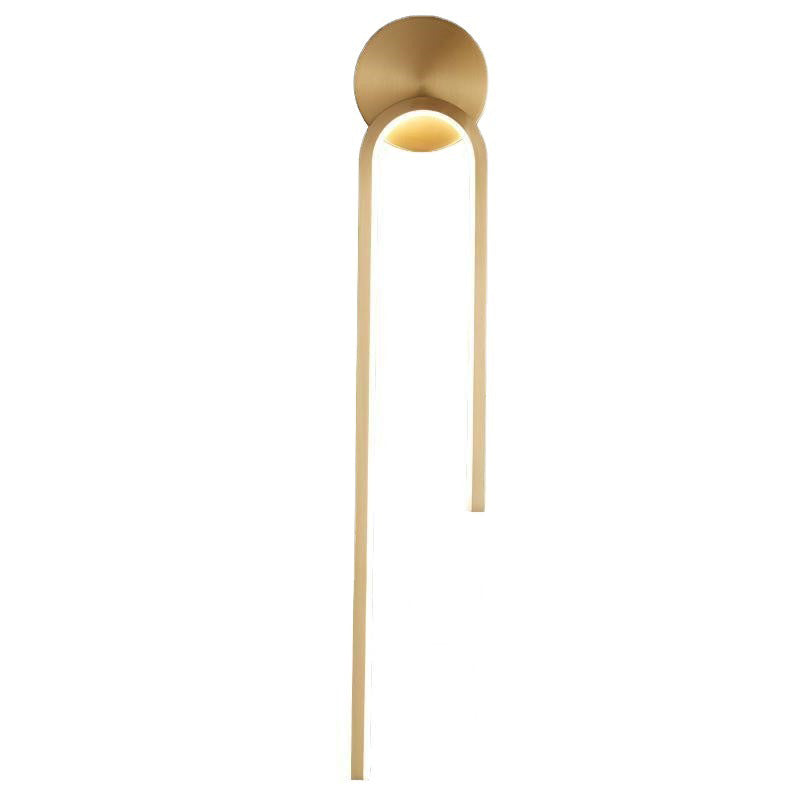Minimalist Copper Aluminum Round Hook LED Wall Sconce Lamp