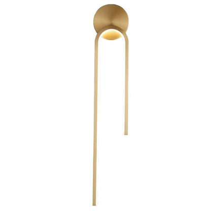Minimalist Copper Aluminum Round Hook LED Wall Sconce Lamp