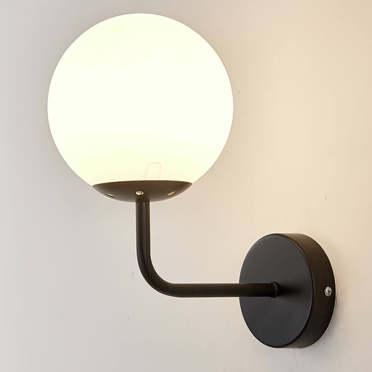 Luxury Round Ball Iron Glass 1-Light Wall Sconce Lamp