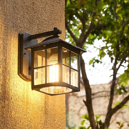 Simplicity Square Glass Shade 1-Light Wall Sconce Lamp