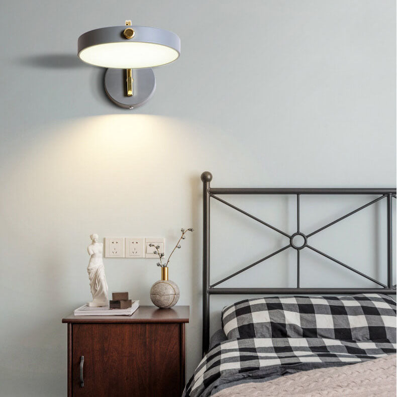 Macaron Color Round Head Iron Acrylic LED Wall Sconce Lamp