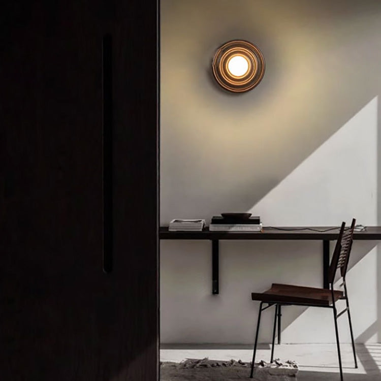 Japanese Ring Glass Ball Shade 1-Light Wall Sconce Lamp