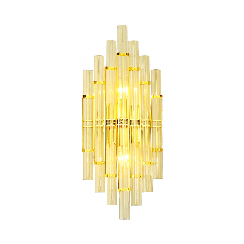 Crystal Column Rechargeable 2-Light Wall Sconce Lamp