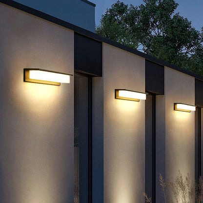Solar Rectangular Aluminum PC Outdoor LED Wall Sconce Lamp