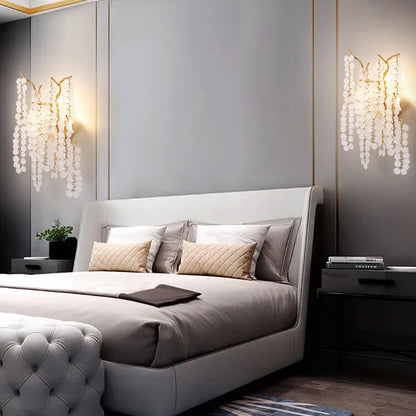 Money Tree Branch Aluminum Glass 3-Light Wall Sconce Lamp