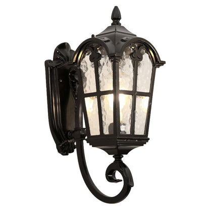 Waterproof Glass Cylinder Ripple 1-Light Wall Sconce Lamp