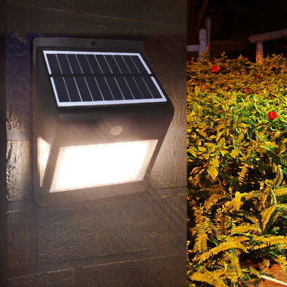 Solar Sensor Three Side LED Outdoor Wall Sconce Lamp