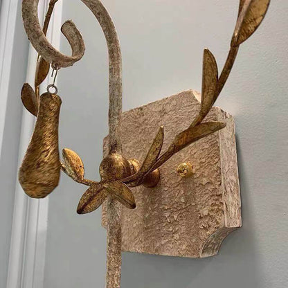 Vintage Solid Wood Candelabra 1-Light Wall Sconce Lamp