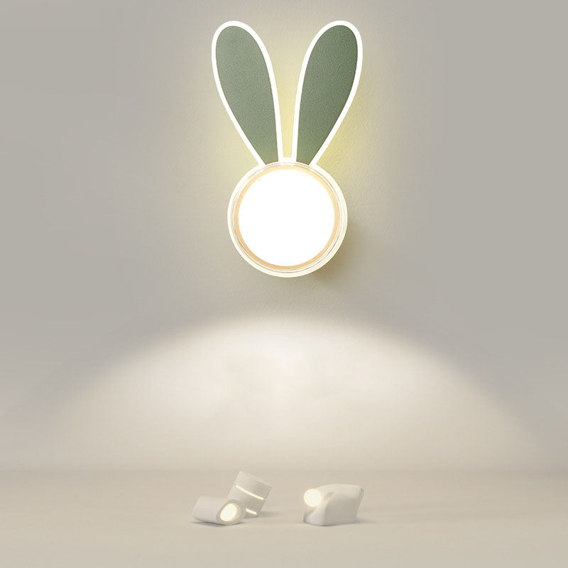 Creative Rabbit Round Acrylic LED Wall Sconce Lamp