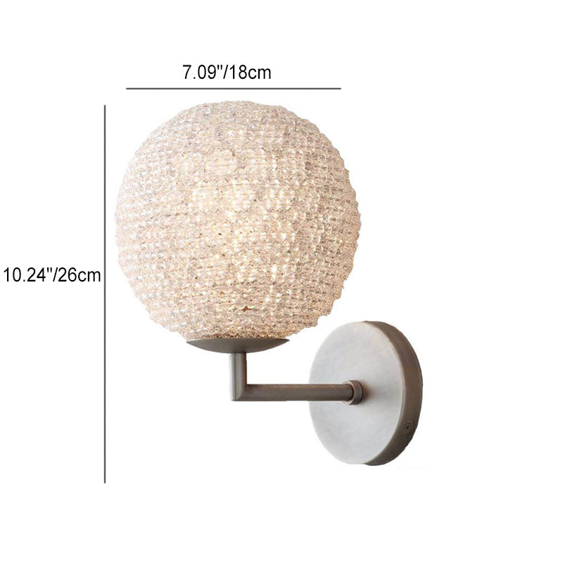 Light Luxury Crystal Sphere 1-Light Wall Sconce Lamp