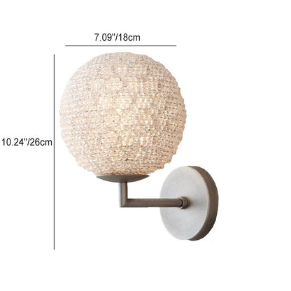 Light Luxury Crystal Sphere 1-Light Wall Sconce Lamp