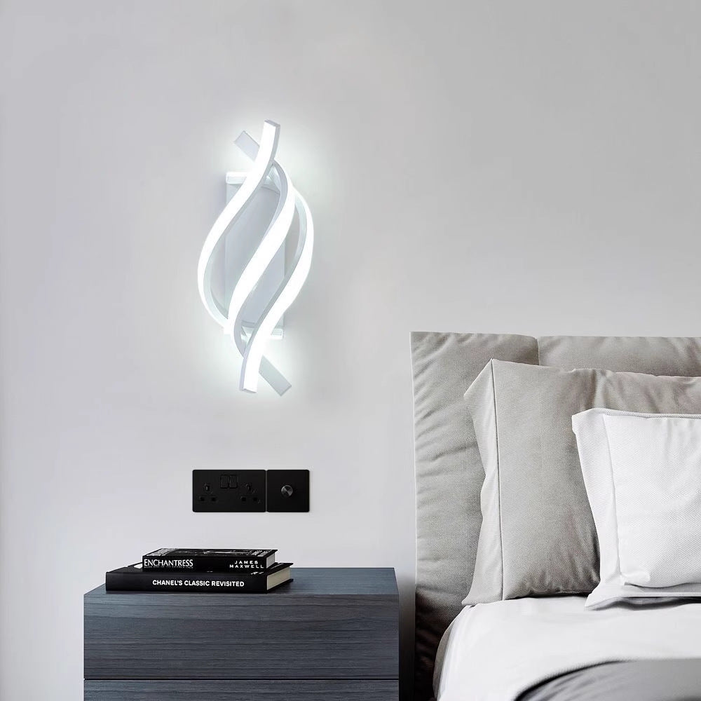 Spiral Line Aluminium Acrylic Silicone LED Wall Sconce Lamp