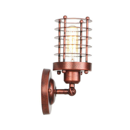 Industrial Cylinder Iron 1-Light Wall Sconce Lamp