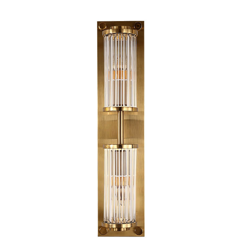 Light Luxury Crystal Strip Square 2-Light Wall Sconce Lamp