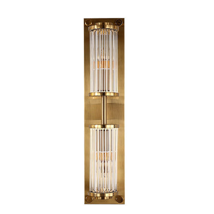 Light Luxury Crystal Strip Square 2-Light Wall Sconce Lamp