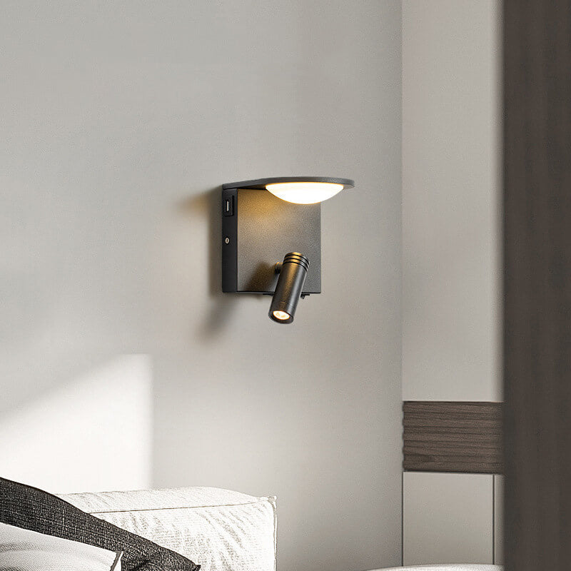 Simple Square USB Spotlight Rotating LED Wall Sconce Lamp