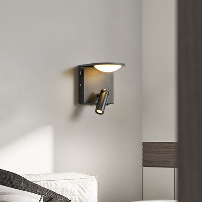 Simple Square USB Spotlight Rotating LED Wall Sconce Lamp