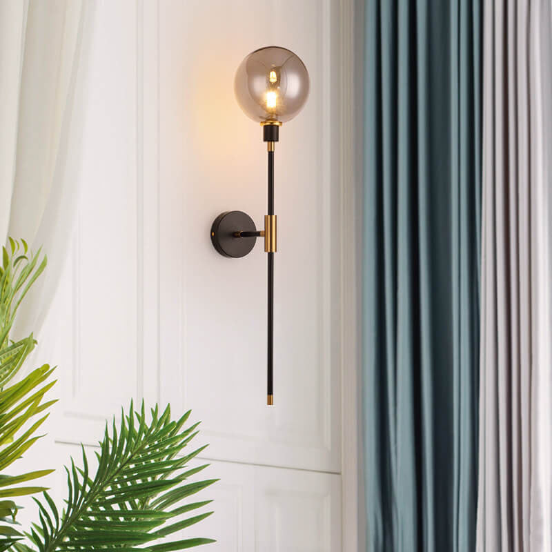 Light Magic Bean Glass Long Arm 1-Light Wall Sconce Lamp
