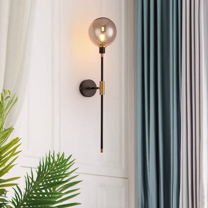 Light Magic Bean Glass Long Arm 1-Light Wall Sconce Lamp