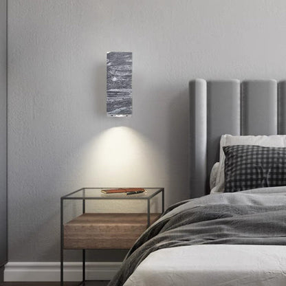 Cylinder Rectangle Wood Greystone 1-Light Wall Sconce Lamp