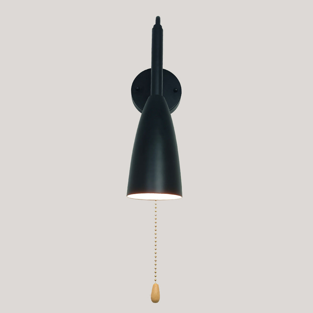 Pure Black Ironwood 1-Light Zipper Switch Wall Sconce Lamp
