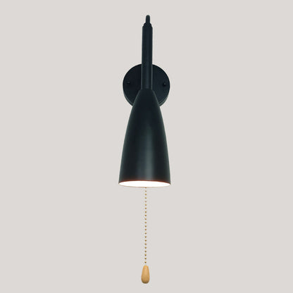 Pure Black Ironwood 1-Light Zipper Switch Wall Sconce Lamp