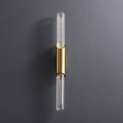 Retro All Copper Long Bar Design 2-Light Wall Sconce Lamp