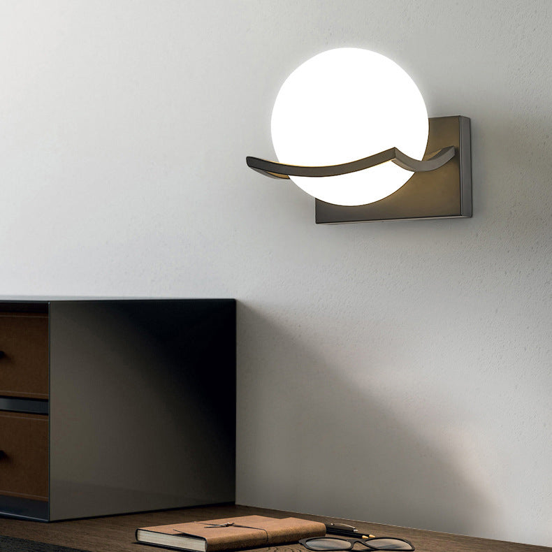 Simplicity Glass Ball Shade 1-Light Wall Sconce Lamp