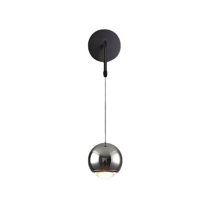 Minimalist Round Ball Aluminum Glass LED Wall Sconce Lamp