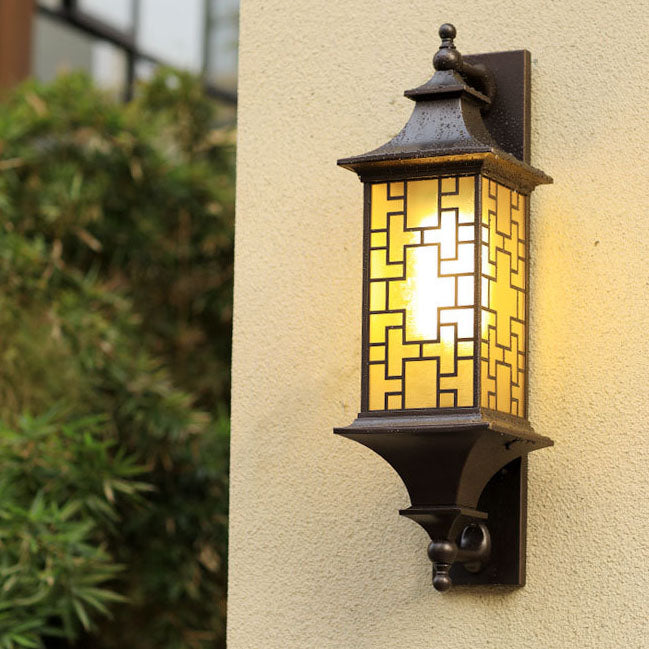 Chinese Cage Waterproof 1-Light Outdoor Wall Sconce Lamp