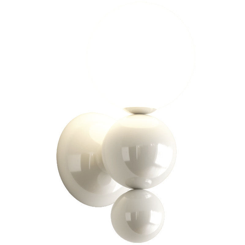 French Pearl Shape Plastic Iron 1-Light Wall Sconce Lamp
