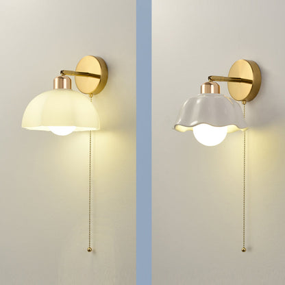 Modern Art Deco Flower Round 1-Light Wall Sconce Lamp
