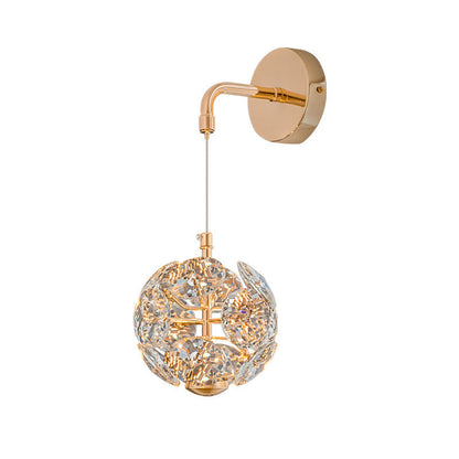 Crystal Round Shade Dandelion Design LED Wall Sconce Lamp