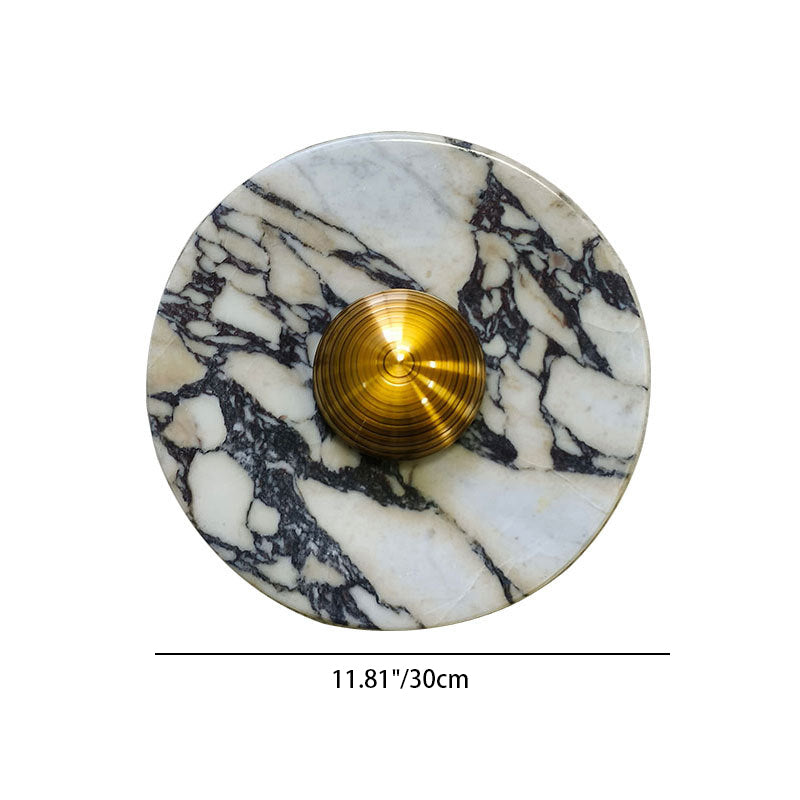 Scandinavian Round Metal Marble LED Wall Sconce Lamp