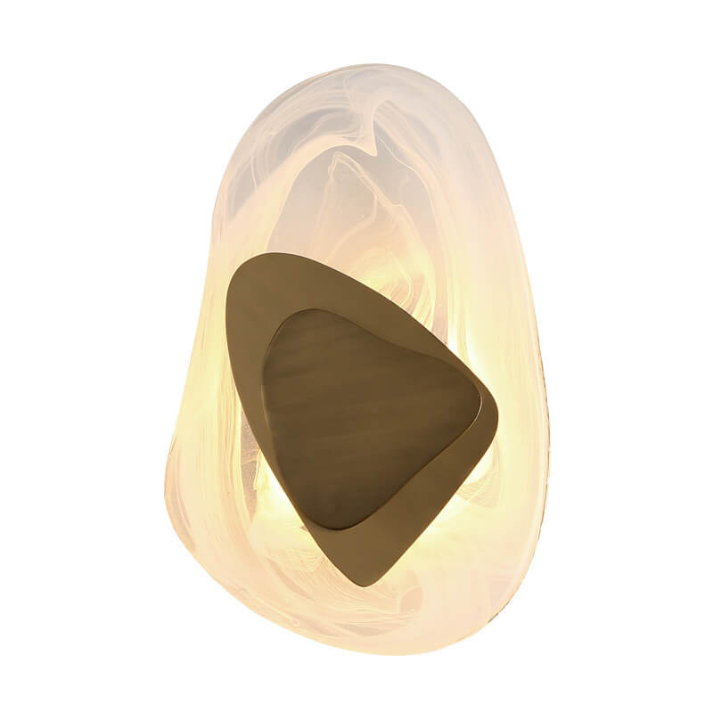 Art Deco Irregular Oval Glass Iron LED Wall Sconce Lamp