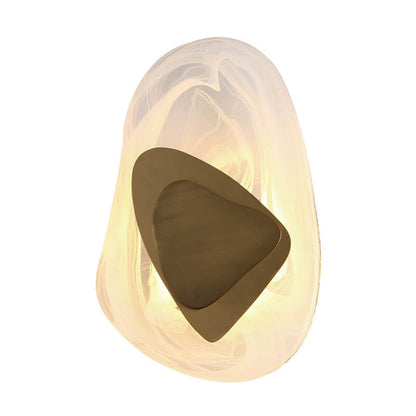 Art Deco Irregular Oval Glass Iron LED Wall Sconce Lamp