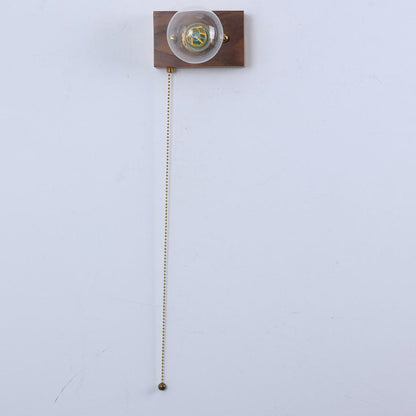 Traditional Rectangle Iron Wood 1-Light Wall Sconce Lamp