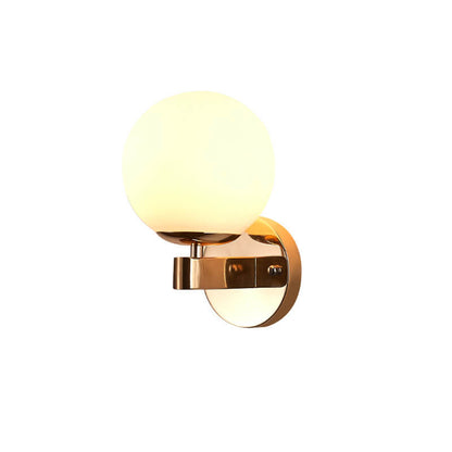 Scandinavian Orb Shade Iron Base 1-Light Wall Sconce Lamp