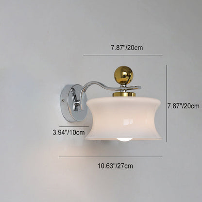 Scandinavian Iron Drum Wave Arm 1-Light Wall Sconce Lamp